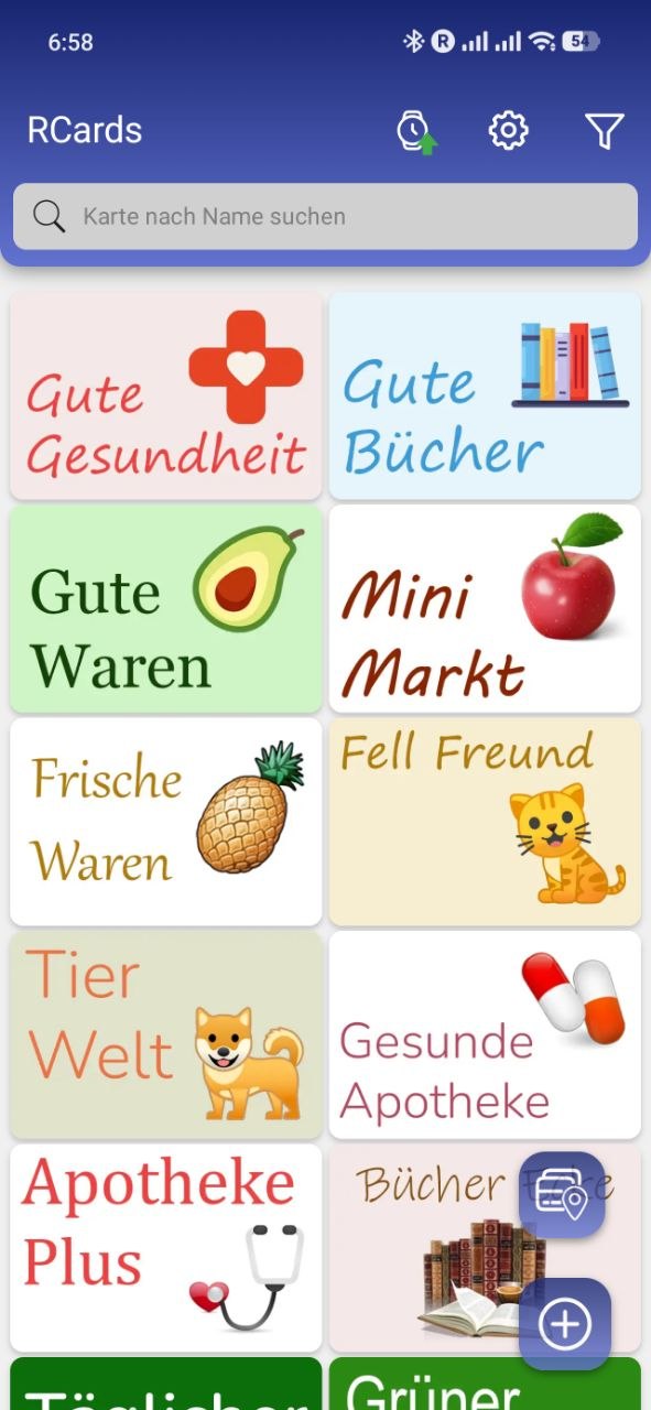RCards: all saved cards