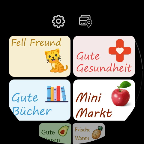 RCards on the watch: compact list