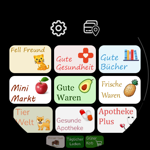 RCards on the watch: grid view