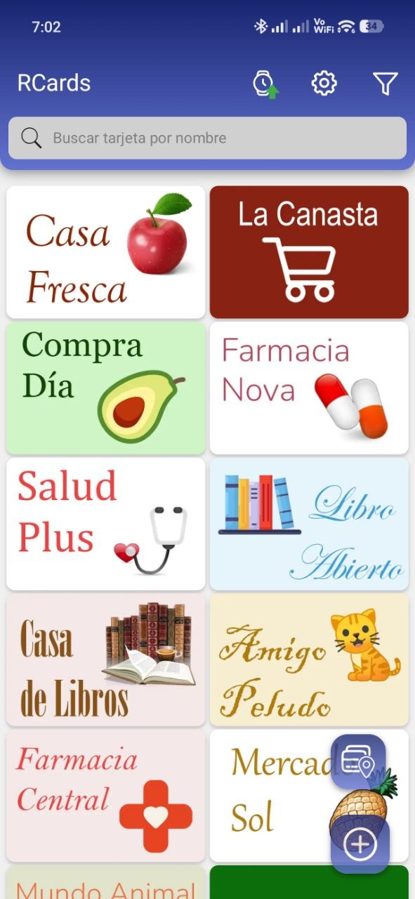 RCards: all saved cards