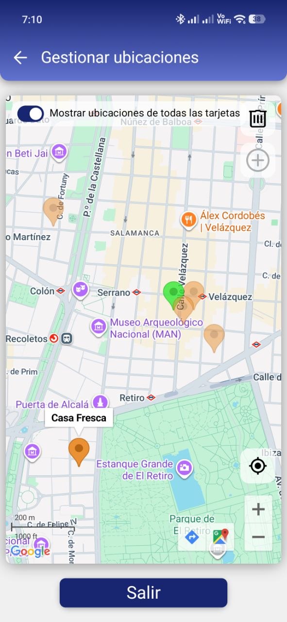 RCards: store locations on the map