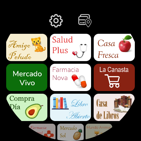 RCards on the watch: grid view