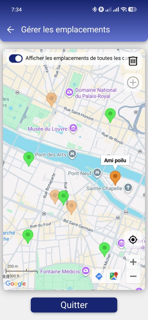 RCards: store locations on the map