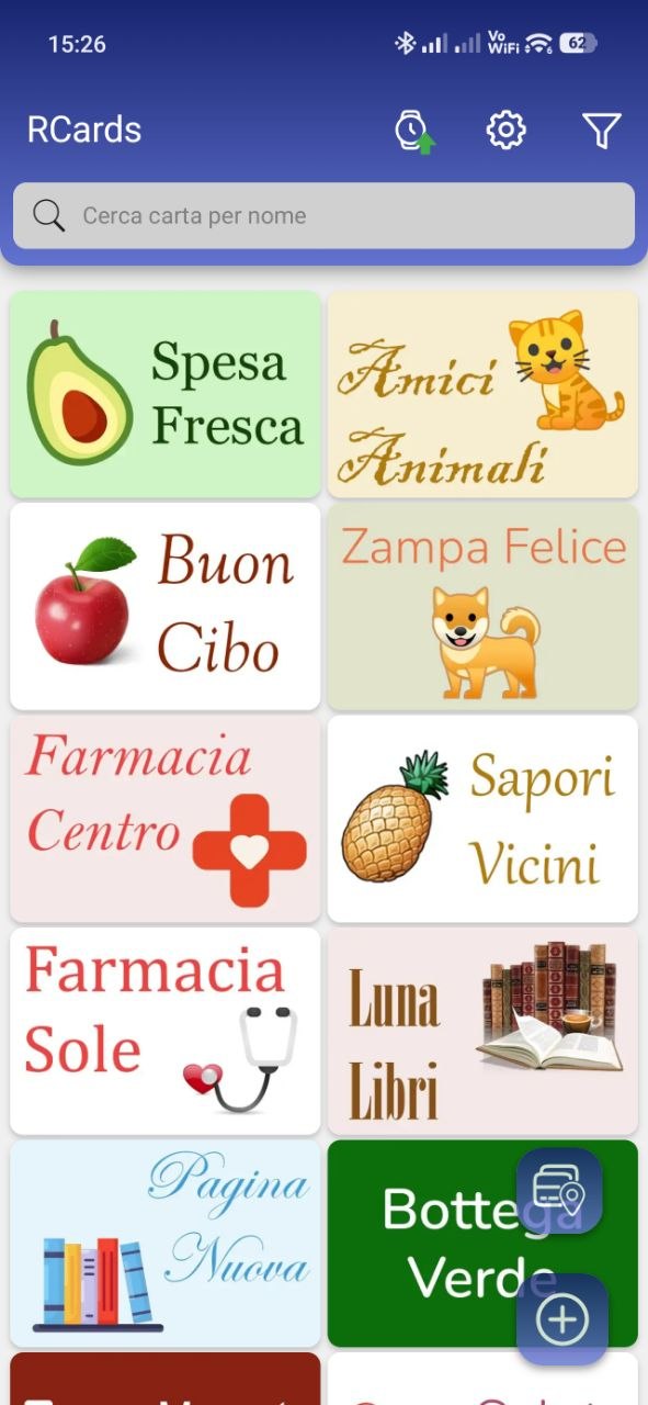 RCards: all saved cards