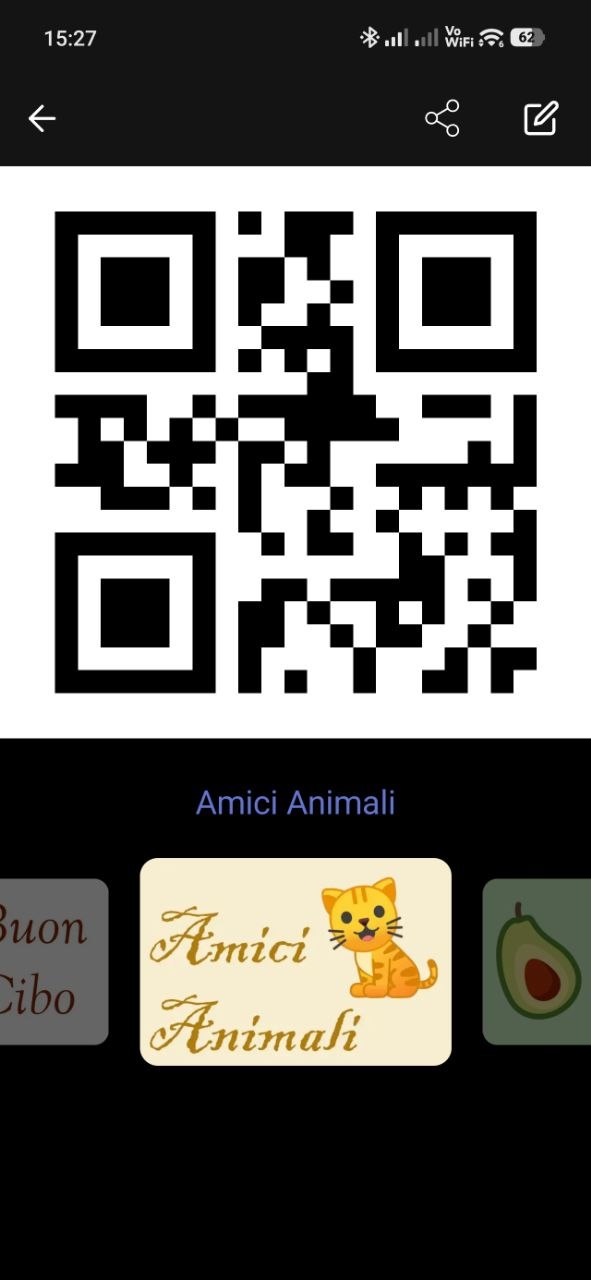RCards: full-screen QR code