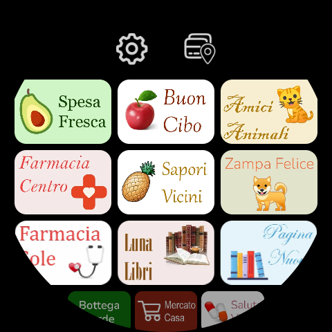 RCards on the watch: grid view