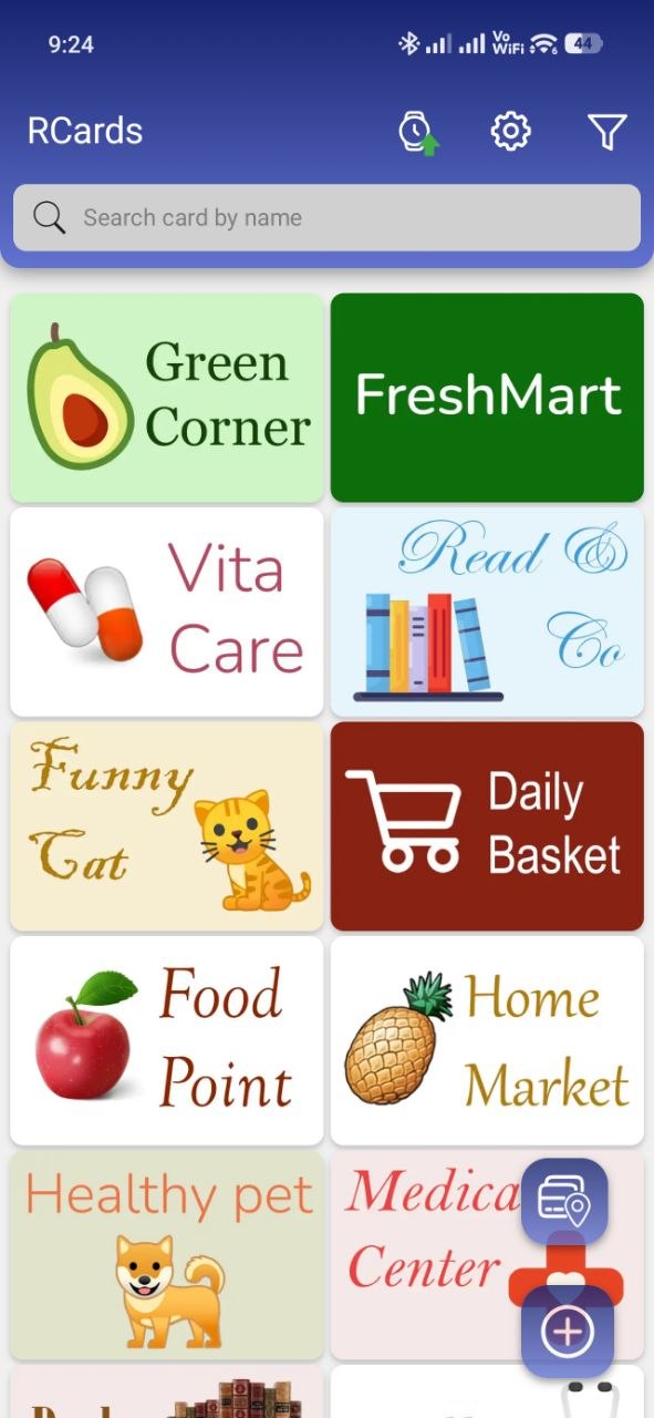 Browse all your saved cards