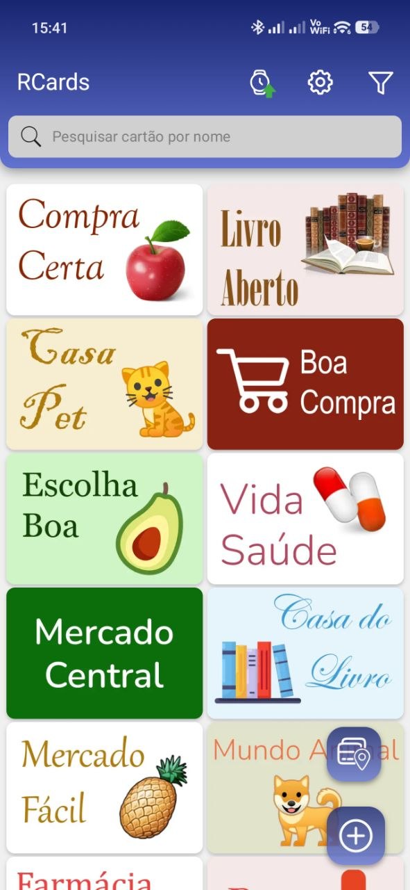 RCards: all saved cards