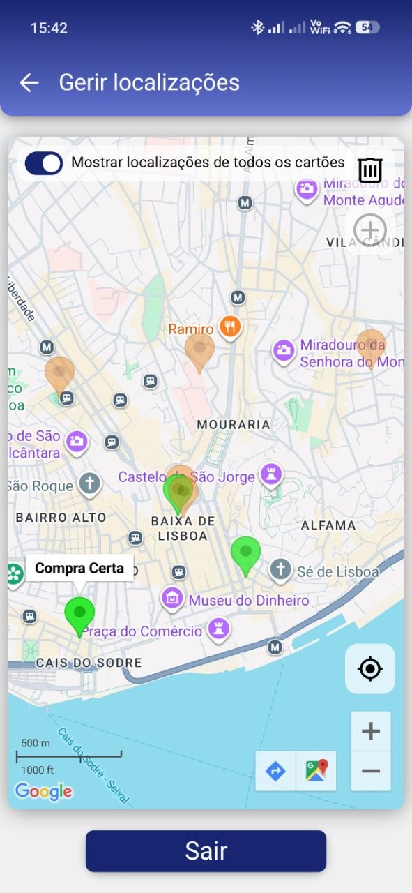 RCards: store locations on the map