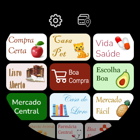 RCards on the watch: grid view
